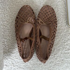 Loeffler Randall Brown Woven Flats